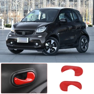 ABS Red Inner Door Grab Handle Cover Decorative Trim For Benz Smart 2015-2020 - Picture 1 of 11