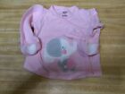 Gerber Baby Girl Size 0-3Mth 100% Cotton Long Sleeve Mitted Pink Elephant Jacket