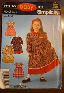 Simplicity It's so Easy 4042 Child's Dress in two lengths sizes 3 - 8 - Picture 1 of 5