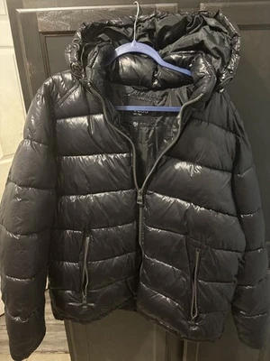 GUESS Mens Hooded Quilted Puffer Jacket - Image 1 of 4