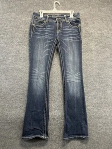 Miss Me Jeans Damen 30 Bootcut Verziert Whiskered Dark Wash Denim Hose - Bild 1 von 12