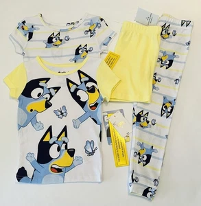 Niñas Azul Pijama Talla 4 Pijama Pantalones Cortos Camisa Conjunto de 4 Piezas Lindo Pijama Nuevo - Imagen 1 de 3