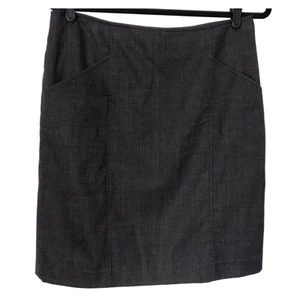 Theory Womens Skirt Size 10 Black Wool Straight Pencil Stretch Career Office - Picture 1 of 9