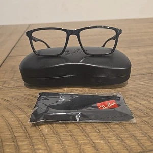 NEW RAY-BAN RB 7056 2000 BLACK AUTHENTIC FRAMES **ONLY EYEGLASSES 55-17 - Picture 1 of 6