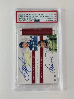 2020 National Treasures Dale Earnhardt Jr Danica Patrick Auto #18/49 PSA 10 Auto - Image 1 of 2