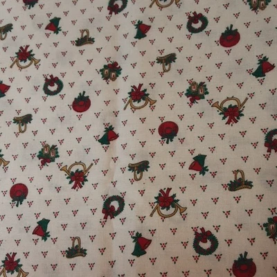 Small Print on Cream Christmas Fabric 45"x60" Joan Kessler for Concord Fabrics - Image 1 of 4