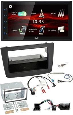 JVC USB Bluetooth Lenkrad DAB 2DIN Autoradio für Alfa Romeo Mito 08-14 schwarz - Bild 1 von 4