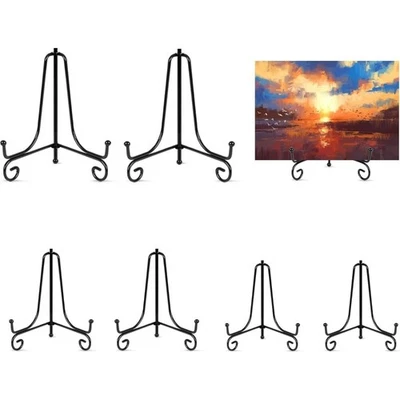 Paquete de 6 soportes de placa de metal para exhibición de 4 6 8 pulgadas soporte de marco de fotos de mesa Foto 1 de 4