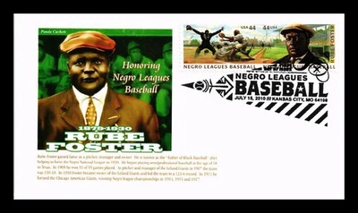 DR JIM STAMPS US COVER RUBE FOSTER NEGRO LEAGUES BASEBALL FDC COMBO PANDA CACHET - Image 1 of 2