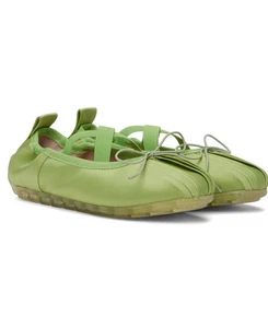 SIMONE ROCHA Grip Ballerinas Grün Matcha EU 37 Schleife Plissee Satin Neu Karton - Bild 1 von 14