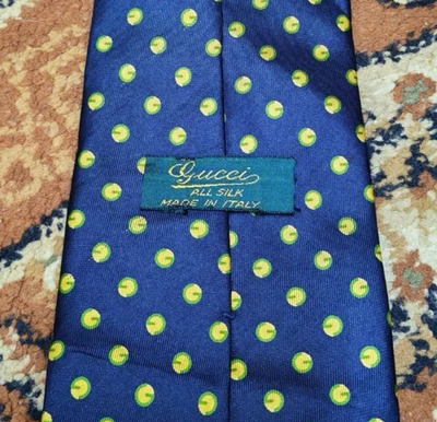 Corbata de cuello GG lunares geométricos de lujo 100 % seda clásica Gucci vintage para hombre Foto 1 de 4
