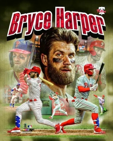 Bryce Harper Philadelphia PHILLIES POWER PROFILE Premium 16x20 POSTER Print Cover