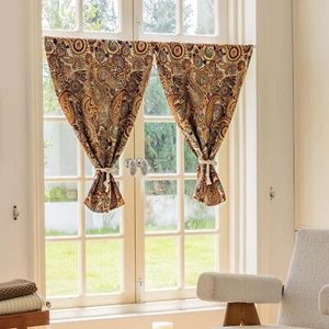 ENJOYBRIDAL Floral 30 Inch Kitchen Curtains RV Small Semi Sheer Laundry Room ... - Picture 1 of 7