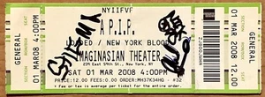 NEW YORK BLOOD RARE TICKET STUB 3.1.08 HANDSIGNIERT VON VINNIE STIGMA & NICK ODDO - Bild 1 von 2