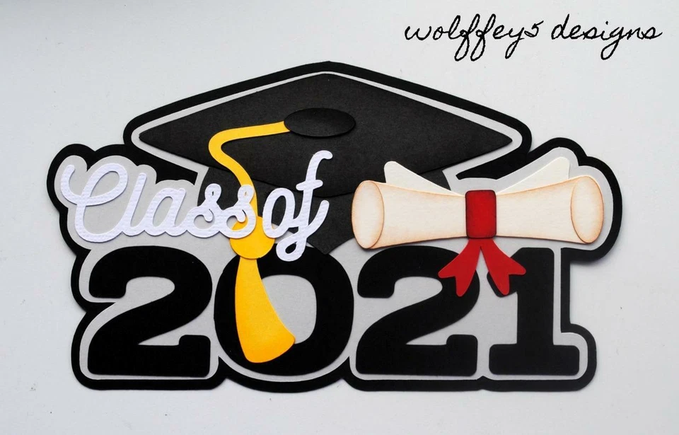 CRAFTECAFE 2021 TÍTULO INFANTIL GRADUADO papel prehecho piezas álbum de recortes troquelado pieza 3D Foto 1 de 1