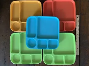 Nordic Ware Party Trays Kids cafeteria plates BPA free Microwave Safe Set of 5 - Picture 1 of 5