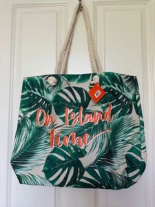 Ulta BEAUTY "On Island Time" Tropical print Nylon Beach/Travel Tote Bag - Picture 1 of 2