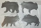Ar500 Animal Silhouette 4Pc Set Bear Bison Coyote Hog Steel Target Gong 12" X 8"