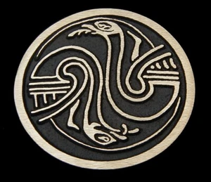 Celtic Double Bird Belt Buckle Solid Sand Cast Bronze Rainbow Metals Brand New - Picture 1 of 2