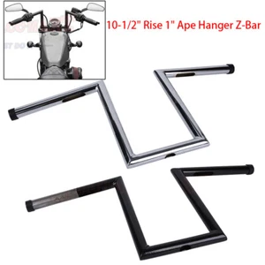 Chrome 10.5" Rise Hanger 1" Handlebar For Harley SportsterXL Softail FXST FLST - Picture 1 of 30