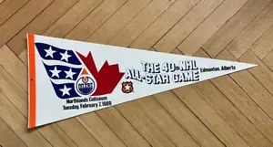 1989 NHL ALL STAR GAME HOCKEY WIMPEL - Northlands Arena - Edmonton - GRETSKY - SEHR GUTER ZUSTAND + - Bild 1 von 2