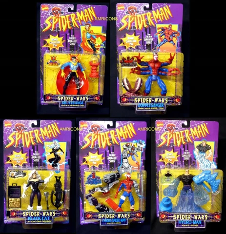 Spider-Wars 5 Action Figure Set 1996 Spider-man Doppleganger Hydro-Man Amricons Cover