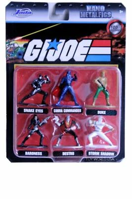 Jada Nano Metalfigs GI Joe Snake Eyes, Cobra Commander, Duke, Baroness, Destro - Image 1 of 2