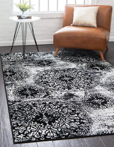 Sofia Collection Area Rug - Grand (3' 3" X 5' 3" Rectangle, Black/ Ivory) - Picture 1 of 10