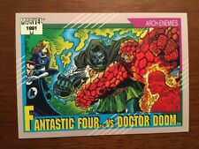 MARVEL SUPER HEROES 1991 IMPEL TRADING CARD # 124 FANTASTIC FOUR VS DR DOOM
