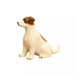 Jack Russell Terrier Miniature Ceramic Figurine Hand Painted Collectible Animal - Picture 1 of 7