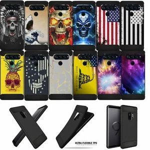 For (LG G8 ThinQ) Shock Case with Grip Texture Flexible Black TPU - Picture 1 of 91