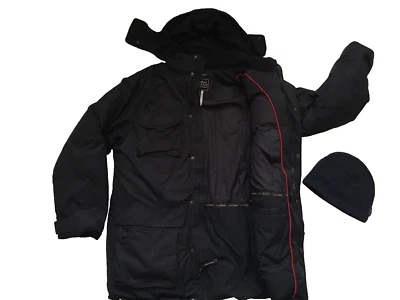 Para Hombres Eddie Bauer Lote Plumón de Ganso Polar Parka Chaqueta con Capucha Negra Talla L T con gorro Foto 1 de 4