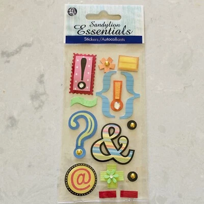 Sandylion Essentials MONOGRAM PUNCTUATION Stickers BNIP ? ! @ + = & - Image 1 of 2