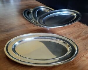 Sambonet 18/10 Silver Plate Serving Oval Tray Elite Stainless Steel Platter 18"