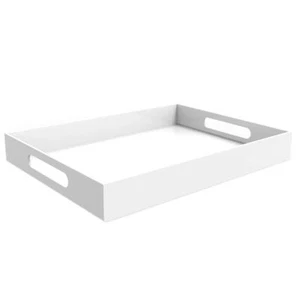 Vale Arbor White Acrylic Serving Tray for Vanity Bathroom Outdoor Food and Dé... - Picture 1 of 6
