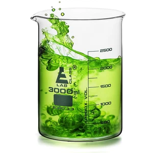 Becherglas, 3000 ml - niedrige Form mit Ausgießer - weiß, 250 ml Graduierungen - Borosilikat - Bild 1 von 9