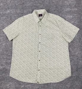 Untuckit Shirt Mens 2XL Green Floral Print Short Sleeve Button Up 100% Cotton - Picture 1 of 5