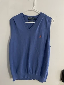 Polo Ralph Lauren Pullover Weste Herren 2XL dunkelblau V-Ausschnitt Pima Baumwolle rot Pony - Bild 1 von 3