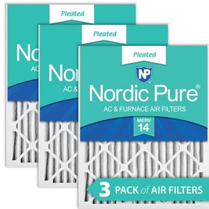 Nordic Pure 16x25x2 Pleated MERV 14 Air Filters 3 Pack - Picture 1 of 7