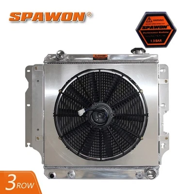 3 Rows Radiator + Fan Shroud For 1987-2004 Jeep Wrangler Chevy YJ V8 AT MT - Image 1 of 4