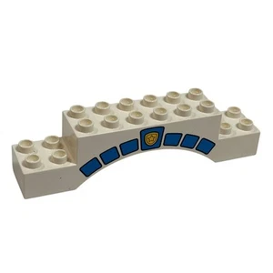 Duplo Lego White Blue Arch 2X10X2 Police Station Sign Town Brick Piece Part - Picture 1 of 4