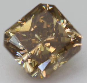 Diamante natural mejorado radiante VVS1 CERTIFICADO 2,61 quilates amarillo marrón 7,76 x 7,32 mm - Imagen 1 de 4