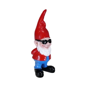 Gartenzwerg mit Sonnenbrille Deco Figur Gnom bunt aus Kunstharz H: 41 cm -11764- - Picture 1 of 5