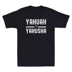 Yahuah Yahusha God Jesus Holy Bible Christian Funny Quote Vintage Men's T-shirt - Picture 1 of 8