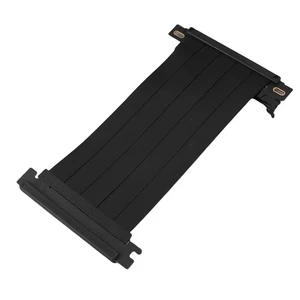 (Noir) Câble élévateur PCIe 4.0 X16 haute vitesse flexible double face 180° CSO - Photo 1/24