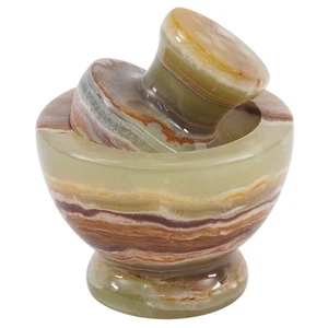 Marble Mortar and Pestle Set 4.5" Inch Green Onyx Pill Crusher, Herb Grinder ... - Picture 1 of 8
