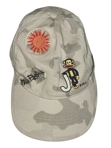 Paul Frank Bobby Jack Vtg Y2k Hat Distressed Patchwork Camo Embroidered Monkey - Picture 1 of 4