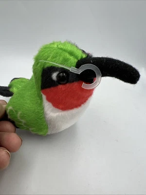 Hummingbird Plush K&M International 2006 Chirping Sound Green Red Ruby Throated - Image 1 of 4