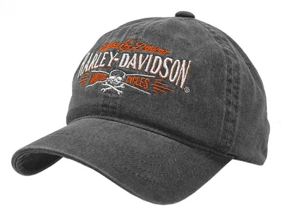 Harley-Davidson Men's Villain Adjustable Slide Baseball Cap - Washed Black - image 1 of 2
