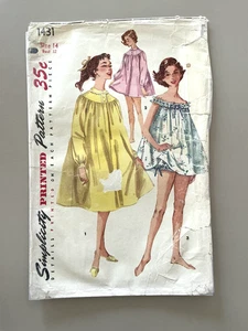 50er Jahre Simplicity Teenager Alter Nachthemd und Höschen Muster 1431 Größe 14 - Bild 1 von 2
